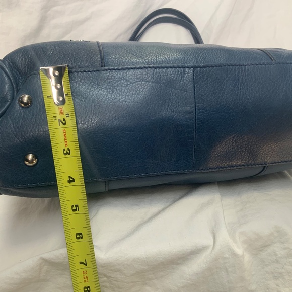 Blue Leather B.Makowsky Leather Shoulder Bag/Tote - Picture 5 of 10